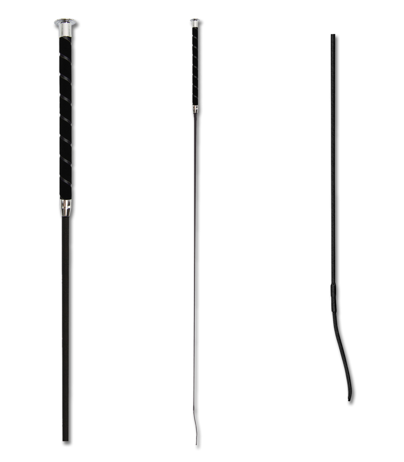 Cravasa de dresaj – cu mâner din velur, negru, 110 cm