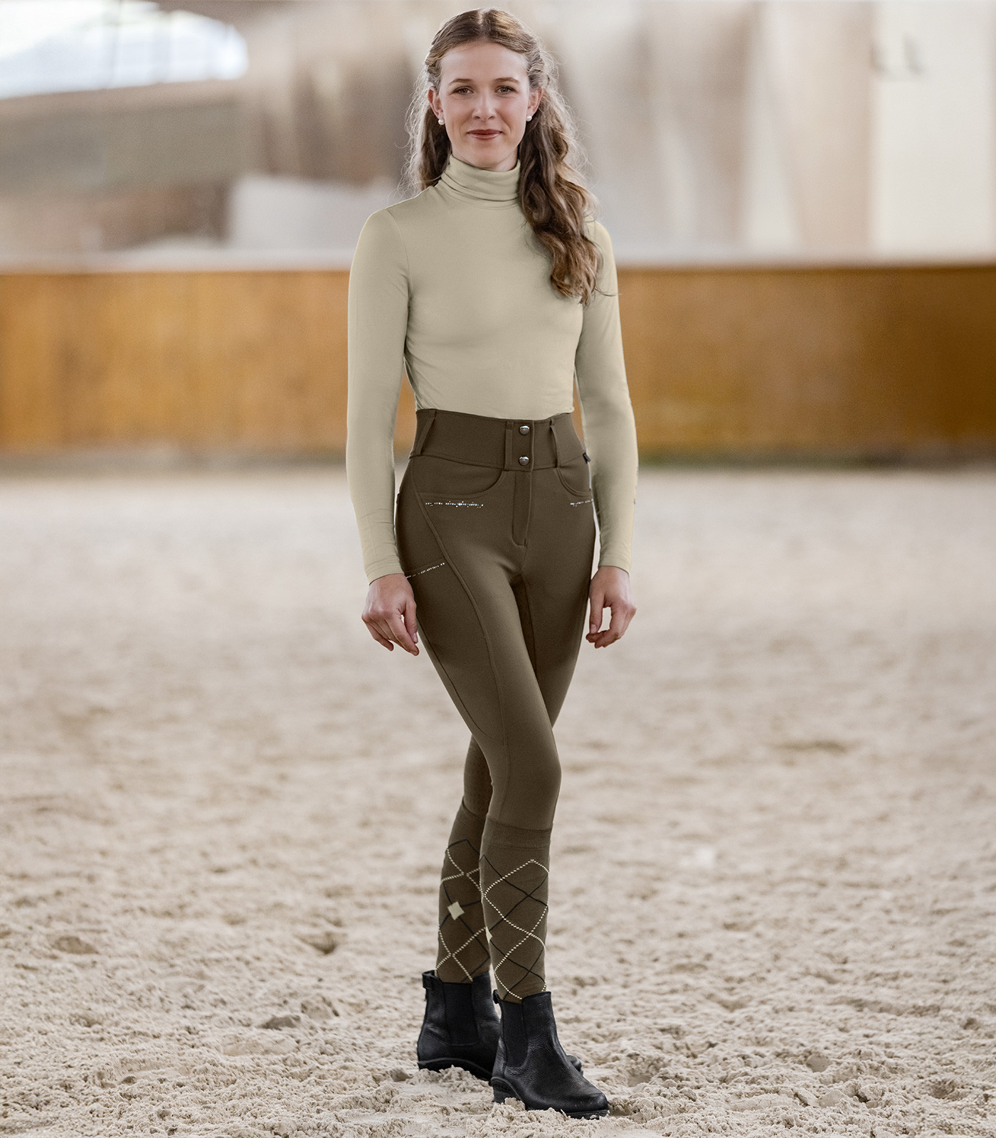 Pantalon de echitatie Mathilda Glam, maro, 36