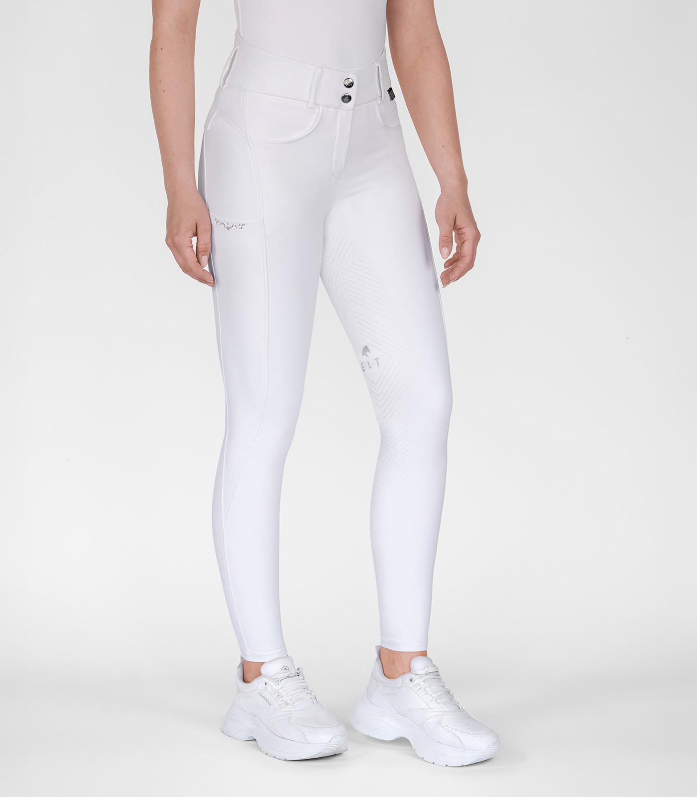 Pantalon de echitatie Ride Glam, alb, 34