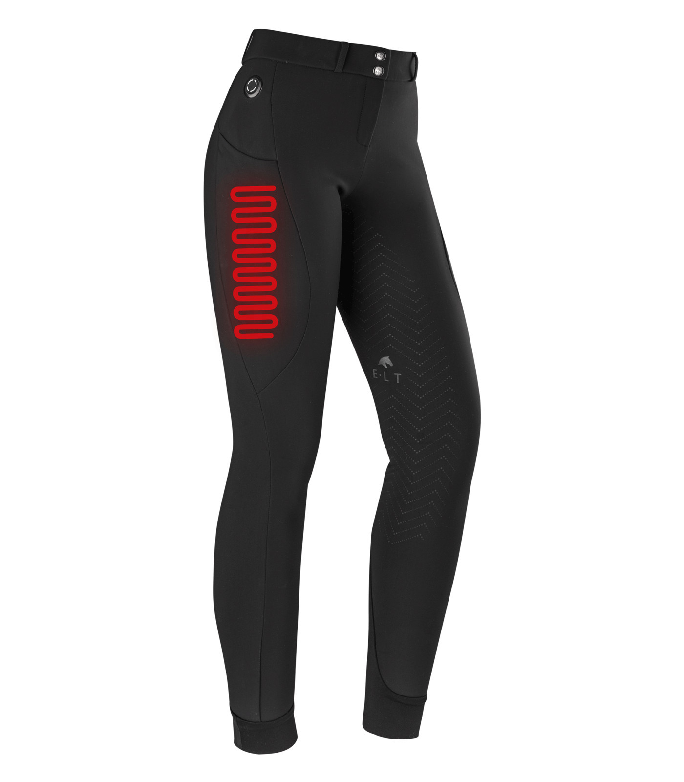 Pantalon de echitație încălzit E·L·T Comfort Heat, negru, 34