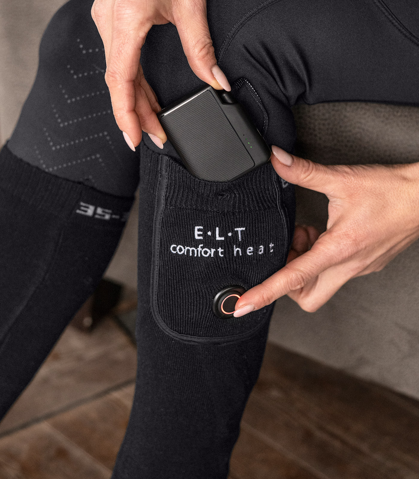 E·L·T Comfort Heat fűthető zokni, fekete, L
