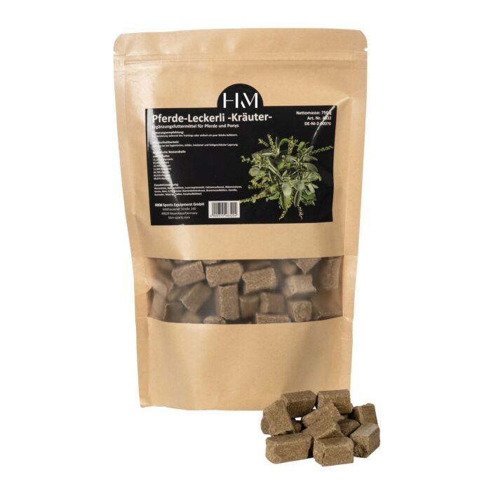 HKM gyógynövényes jutalomfalat lovak és pónik számára, 750 g