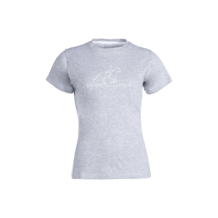 Tricou de echitație din bumbac, gri, XS